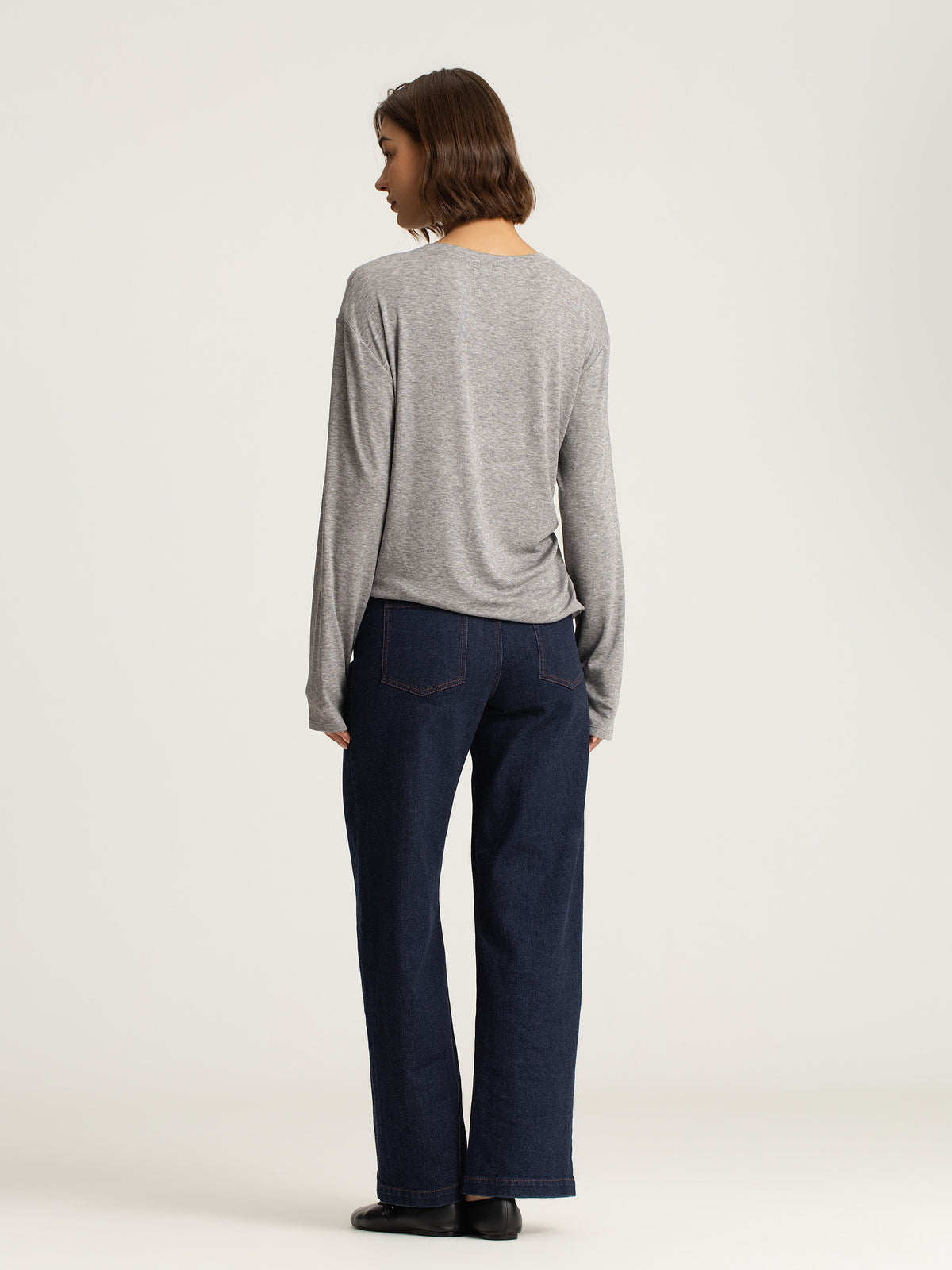 Mira Denim Straight-Leg Pants