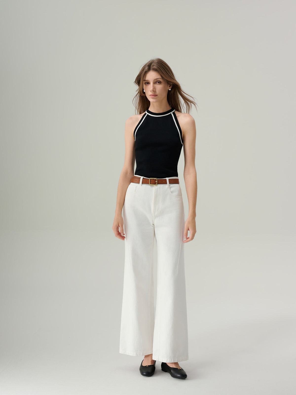 Eleanor White Wide Leg Jeans