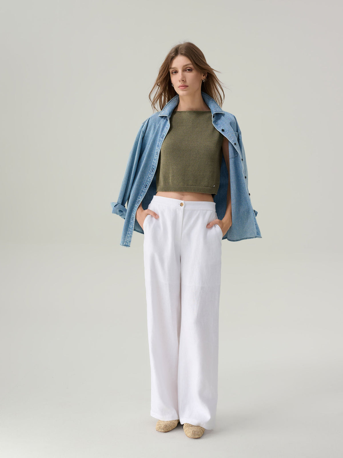 Winslie White Linen Pants