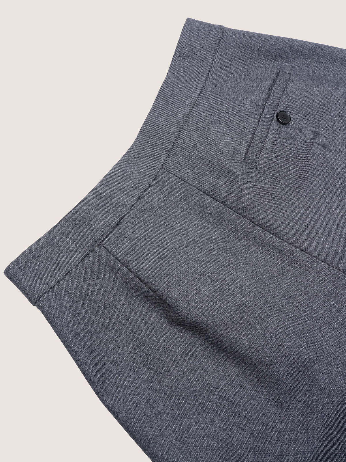 Amira Wool Asymmetrical Pleated Trousers