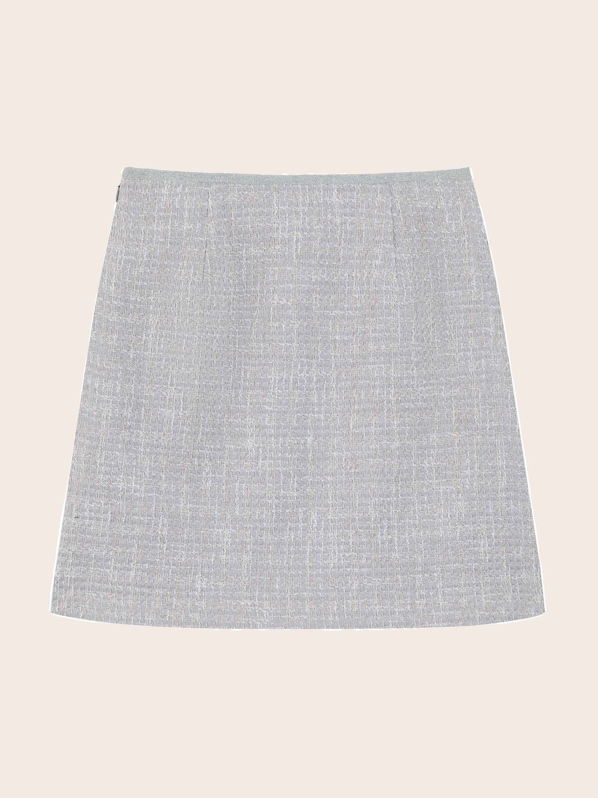 SYLVIA MID WAIST TWEED SKIRT W/ FRONT POCKETS