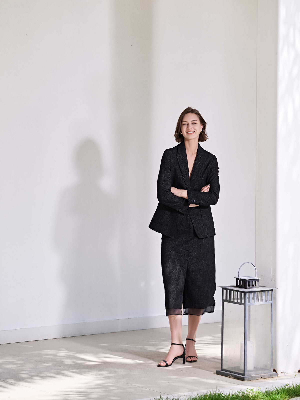IVY WOOL TAILORED MIDI SKIRT