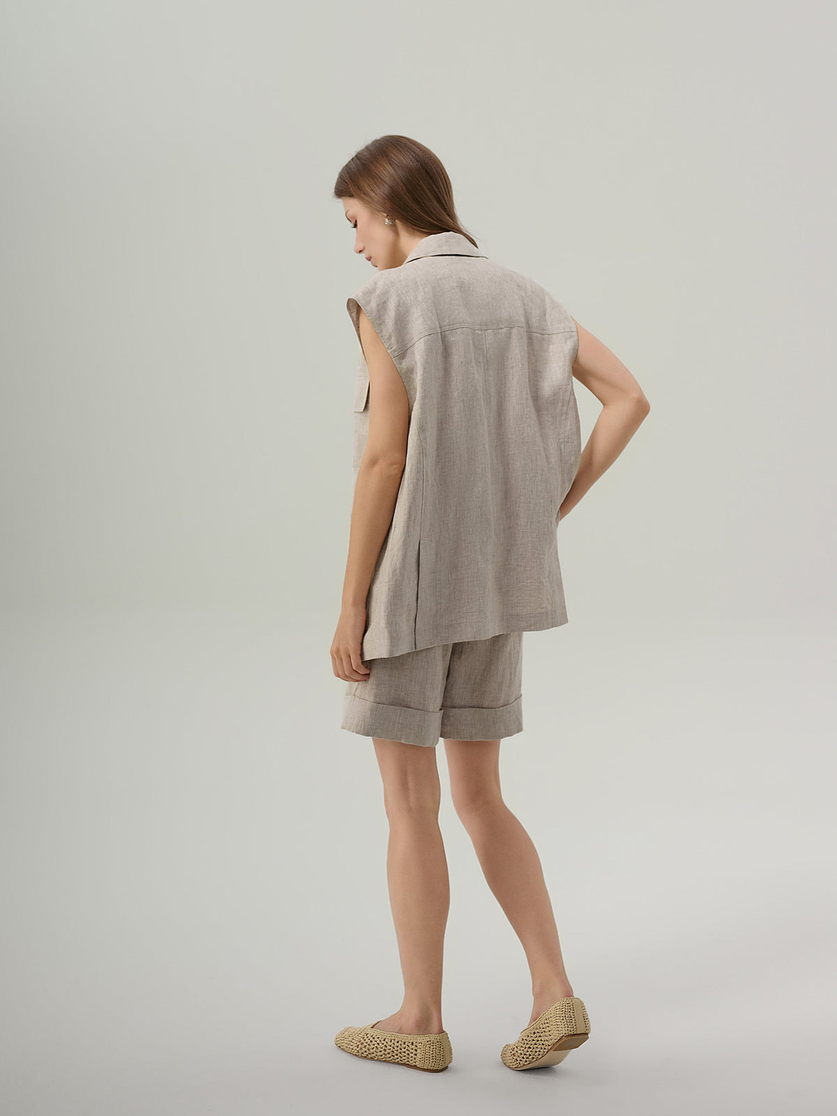 Josephine Oversized Linen Vest
