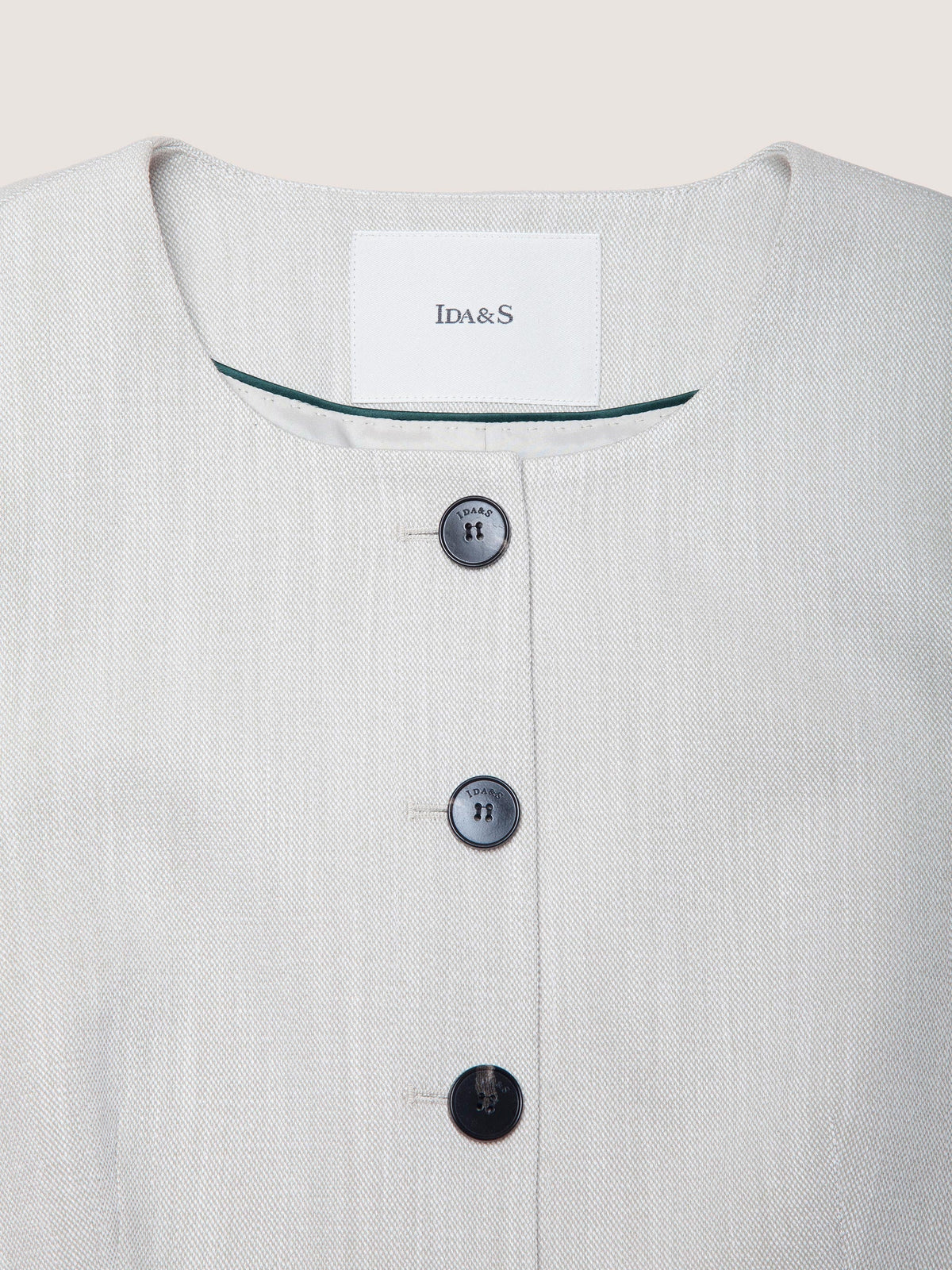 COLLARLESS BUTTONED SUIT JACKET - TEST